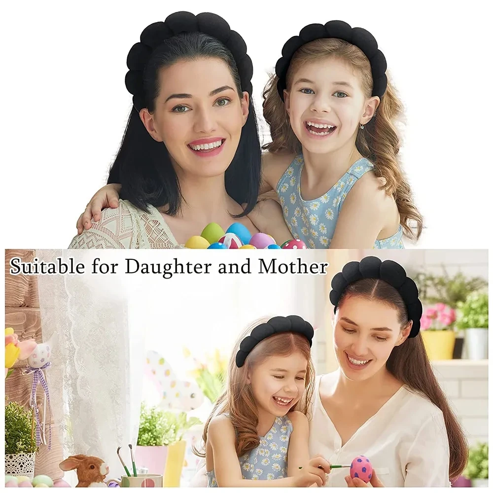 3Pcs Wash Face Headband for Women Sponge Headbands Wrist Strap Makeup Bubble Soft Hairband Girls Hair Accessories Headwear - Image 2